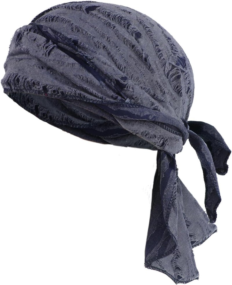 NICEYST Broken Hip Hop Do Rag Skull Cap Bandana Hat Du Rags Pirate Wave Durag Cooling Motorcycle Cycling Cap for Men Women - Image 1